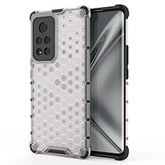 Coque Rebord Contour Silicone et Vitre Transparente Housse Etui 360 Degres AM1 pour Huawei Honor V40 5G Blanc