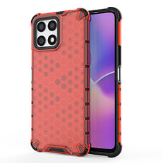 Coque Rebord Contour Silicone et Vitre Transparente Housse Etui 360 Degres AM1 pour Huawei Honor X30i Rouge