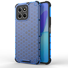 Coque Rebord Contour Silicone et Vitre Transparente Housse Etui 360 Degres AM1 pour Huawei Honor X6 Bleu