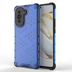 Coque Rebord Contour Silicone et Vitre Transparente Housse Etui 360 Degres AM1 pour Huawei Nova 10 Bleu