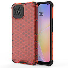 Coque Rebord Contour Silicone et Vitre Transparente Housse Etui 360 Degres AM1 pour Huawei Nova 8 SE 4G Rouge