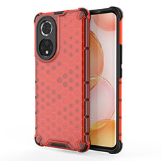 Coque Rebord Contour Silicone et Vitre Transparente Housse Etui 360 Degres AM1 pour Huawei Nova 9 Rouge