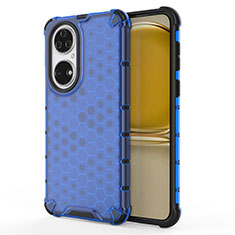 Coque Rebord Contour Silicone et Vitre Transparente Housse Etui 360 Degres AM1 pour Huawei P50e Bleu