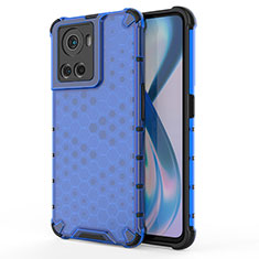 Coque Rebord Contour Silicone et Vitre Transparente Housse Etui 360 Degres AM1 pour OnePlus 10R 5G Bleu