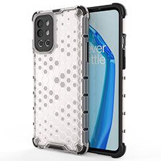 Coque Rebord Contour Silicone et Vitre Transparente Housse Etui 360 Degres AM1 pour OnePlus 9R 5G Blanc