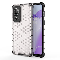 Coque Rebord Contour Silicone et Vitre Transparente Housse Etui 360 Degres AM1 pour OnePlus 9RT 5G Blanc