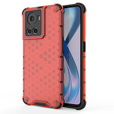 Coque Rebord Contour Silicone et Vitre Transparente Housse Etui 360 Degres AM1 pour OnePlus Ace 5G Rouge