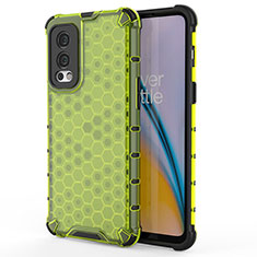 Coque Rebord Contour Silicone et Vitre Transparente Housse Etui 360 Degres AM1 pour OnePlus Nord 2 5G Vert