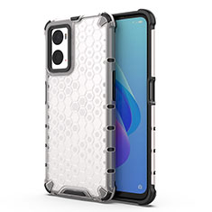 Coque Rebord Contour Silicone et Vitre Transparente Housse Etui 360 Degres AM1 pour Oppo A36 Blanc