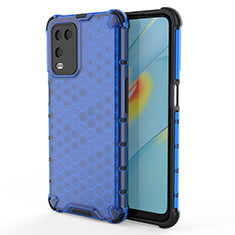 Coque Rebord Contour Silicone et Vitre Transparente Housse Etui 360 Degres AM1 pour Oppo A54 4G Bleu