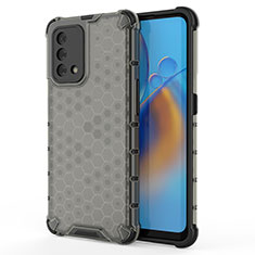 Coque Rebord Contour Silicone et Vitre Transparente Housse Etui 360 Degres AM1 pour Oppo A74 4G Noir