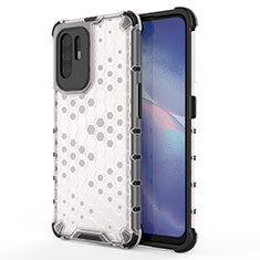 Coque Rebord Contour Silicone et Vitre Transparente Housse Etui 360 Degres AM1 pour Oppo A94 5G Blanc