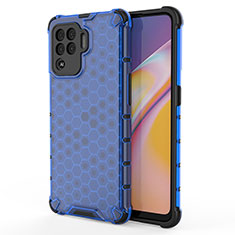 Coque Rebord Contour Silicone et Vitre Transparente Housse Etui 360 Degres AM1 pour Oppo F19 Pro Bleu