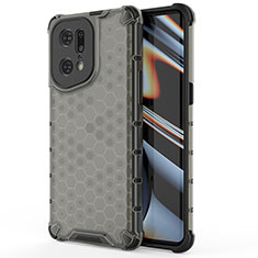 Coque Rebord Contour Silicone et Vitre Transparente Housse Etui 360 Degres AM1 pour Oppo Find X5 Pro 5G Noir