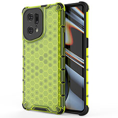 Coque Rebord Contour Silicone et Vitre Transparente Housse Etui 360 Degres AM1 pour Oppo Find X5 Pro 5G Vert