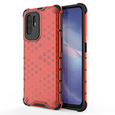 Coque Rebord Contour Silicone et Vitre Transparente Housse Etui 360 Degres AM1 pour Oppo Reno5 Z 5G Rouge