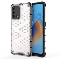 Coque Rebord Contour Silicone et Vitre Transparente Housse Etui 360 Degres AM1 pour Oppo Reno6 Lite Blanc