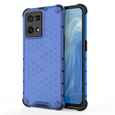 Coque Rebord Contour Silicone et Vitre Transparente Housse Etui 360 Degres AM1 pour Oppo Reno7 4G Bleu