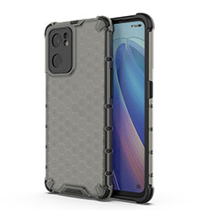 Coque Rebord Contour Silicone et Vitre Transparente Housse Etui 360 Degres AM1 pour Oppo Reno7 SE 5G Noir