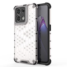 Coque Rebord Contour Silicone et Vitre Transparente Housse Etui 360 Degres AM1 pour Oppo Reno8 5G Blanc