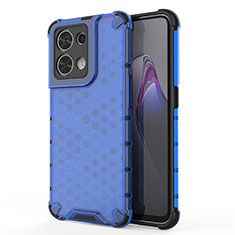 Coque Rebord Contour Silicone et Vitre Transparente Housse Etui 360 Degres AM1 pour Oppo Reno9 5G Bleu