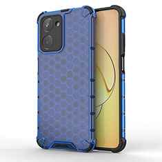 Coque Rebord Contour Silicone et Vitre Transparente Housse Etui 360 Degres AM1 pour Realme 10 4G Bleu