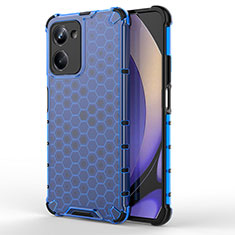 Coque Rebord Contour Silicone et Vitre Transparente Housse Etui 360 Degres AM1 pour Realme 10 Pro 5G Bleu