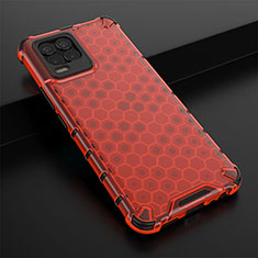 Coque Rebord Contour Silicone et Vitre Transparente Housse Etui 360 Degres AM1 pour Realme 8 Pro Rouge