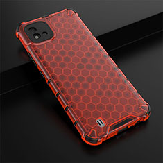 Coque Rebord Contour Silicone et Vitre Transparente Housse Etui 360 Degres AM1 pour Realme C20 Rouge