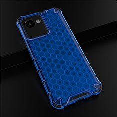 Coque Rebord Contour Silicone et Vitre Transparente Housse Etui 360 Degres AM1 pour Realme C30s Bleu