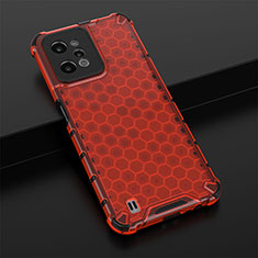 Coque Rebord Contour Silicone et Vitre Transparente Housse Etui 360 Degres AM1 pour Realme C31 Rouge