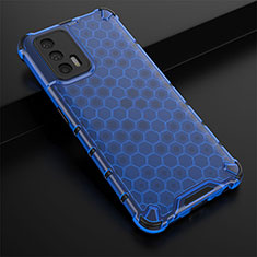 Coque Rebord Contour Silicone et Vitre Transparente Housse Etui 360 Degres AM1 pour Realme GT Master 5G Bleu