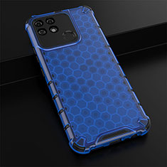 Coque Rebord Contour Silicone et Vitre Transparente Housse Etui 360 Degres AM1 pour Realme Narzo 50A Bleu