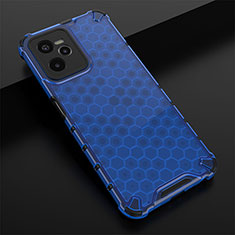 Coque Rebord Contour Silicone et Vitre Transparente Housse Etui 360 Degres AM1 pour Realme Narzo 50A Prime Bleu