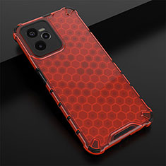 Coque Rebord Contour Silicone et Vitre Transparente Housse Etui 360 Degres AM1 pour Realme Narzo 50A Prime Rouge