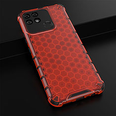 Coque Rebord Contour Silicone et Vitre Transparente Housse Etui 360 Degres AM1 pour Realme Narzo 50A Rouge