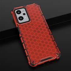 Coque Rebord Contour Silicone et Vitre Transparente Housse Etui 360 Degres AM1 pour Realme Q5 5G Rouge