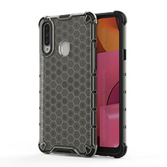 Coque Rebord Contour Silicone et Vitre Transparente Housse Etui 360 Degres AM1 pour Samsung Galaxy A20s Noir