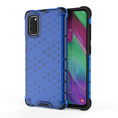 Coque Rebord Contour Silicone et Vitre Transparente Housse Etui 360 Degres AM1 pour Samsung Galaxy A41 Bleu