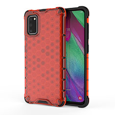 Coque Rebord Contour Silicone et Vitre Transparente Housse Etui 360 Degres AM1 pour Samsung Galaxy A41 Rouge