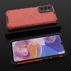 Coque Rebord Contour Silicone et Vitre Transparente Housse Etui 360 Degres AM1 pour Samsung Galaxy F23 5G Rouge