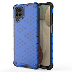 Coque Rebord Contour Silicone et Vitre Transparente Housse Etui 360 Degres AM1 pour Samsung Galaxy M12 Bleu