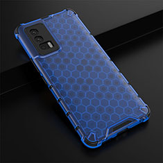 Coque Rebord Contour Silicone et Vitre Transparente Housse Etui 360 Degres AM1 pour Vivo iQOO 7 India 5G Bleu