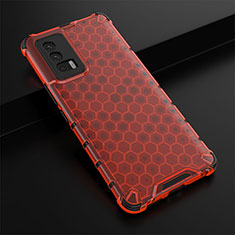 Coque Rebord Contour Silicone et Vitre Transparente Housse Etui 360 Degres AM1 pour Vivo iQOO 7 India 5G Rouge