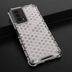 Coque Rebord Contour Silicone et Vitre Transparente Housse Etui 360 Degres AM1 pour Vivo iQOO Z5 5G Blanc