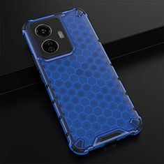 Coque Rebord Contour Silicone et Vitre Transparente Housse Etui 360 Degres AM1 pour Vivo T1 4G Bleu