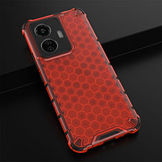 Coque Rebord Contour Silicone et Vitre Transparente Housse Etui 360 Degres AM1 pour Vivo T1 4G Rouge