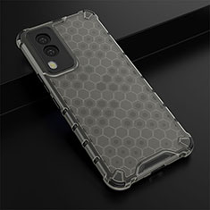 Coque Rebord Contour Silicone et Vitre Transparente Housse Etui 360 Degres AM1 pour Vivo V21e 5G Noir