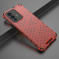 Coque Rebord Contour Silicone et Vitre Transparente Housse Etui 360 Degres AM1 pour Vivo V23 5G Rouge