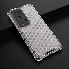 Coque Rebord Contour Silicone et Vitre Transparente Housse Etui 360 Degres AM1 pour Vivo X60 Pro+ Plus 5G Blanc